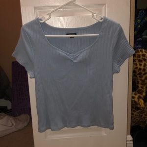 blue tight fit top